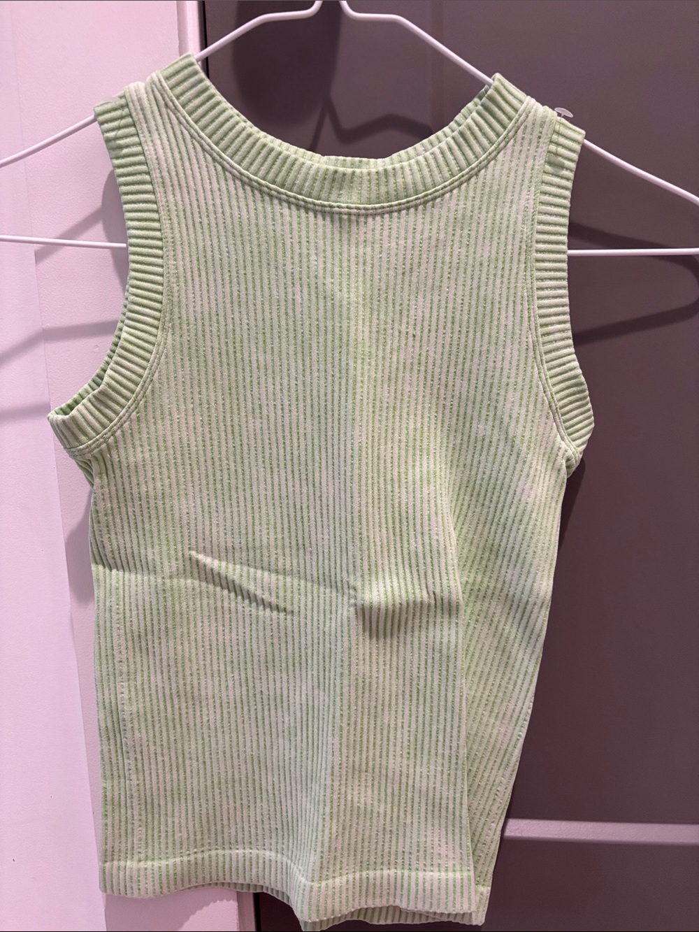 Ribbed Tank Top in Light Lime Green